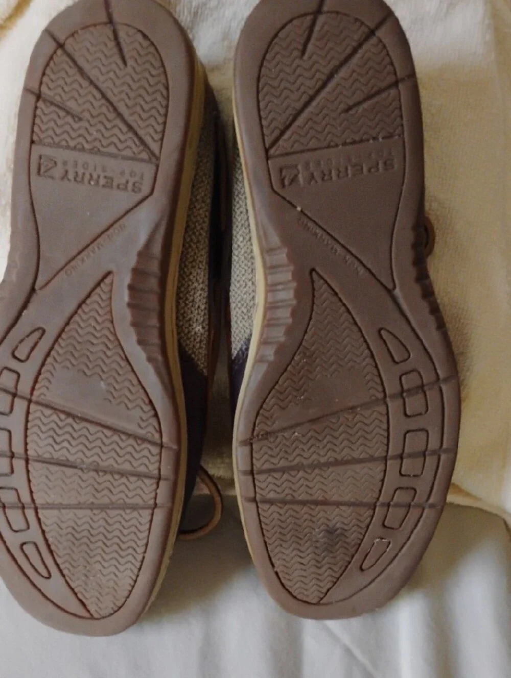 Sperry Two-Tone Brown Leather and Tan Boat Shoes